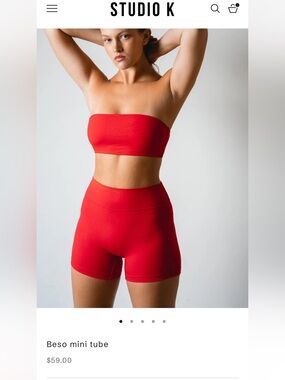 Studio k beso mini tune top hot rouge red S ecovero Lenzing Pilates yoga